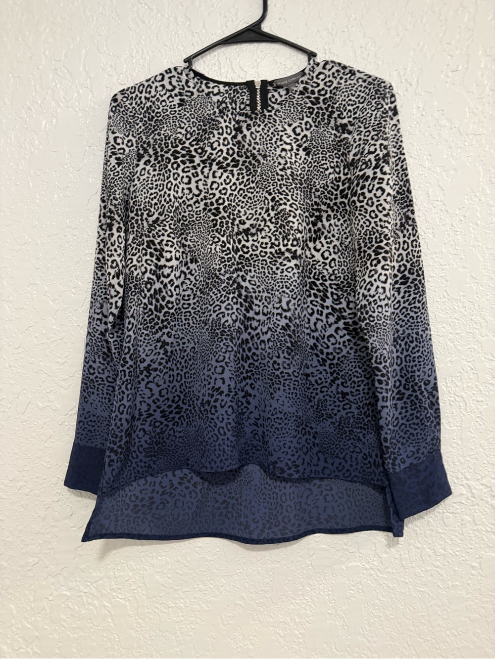 Vince Camuto Navy and Black Ombre Leopard Tunic
